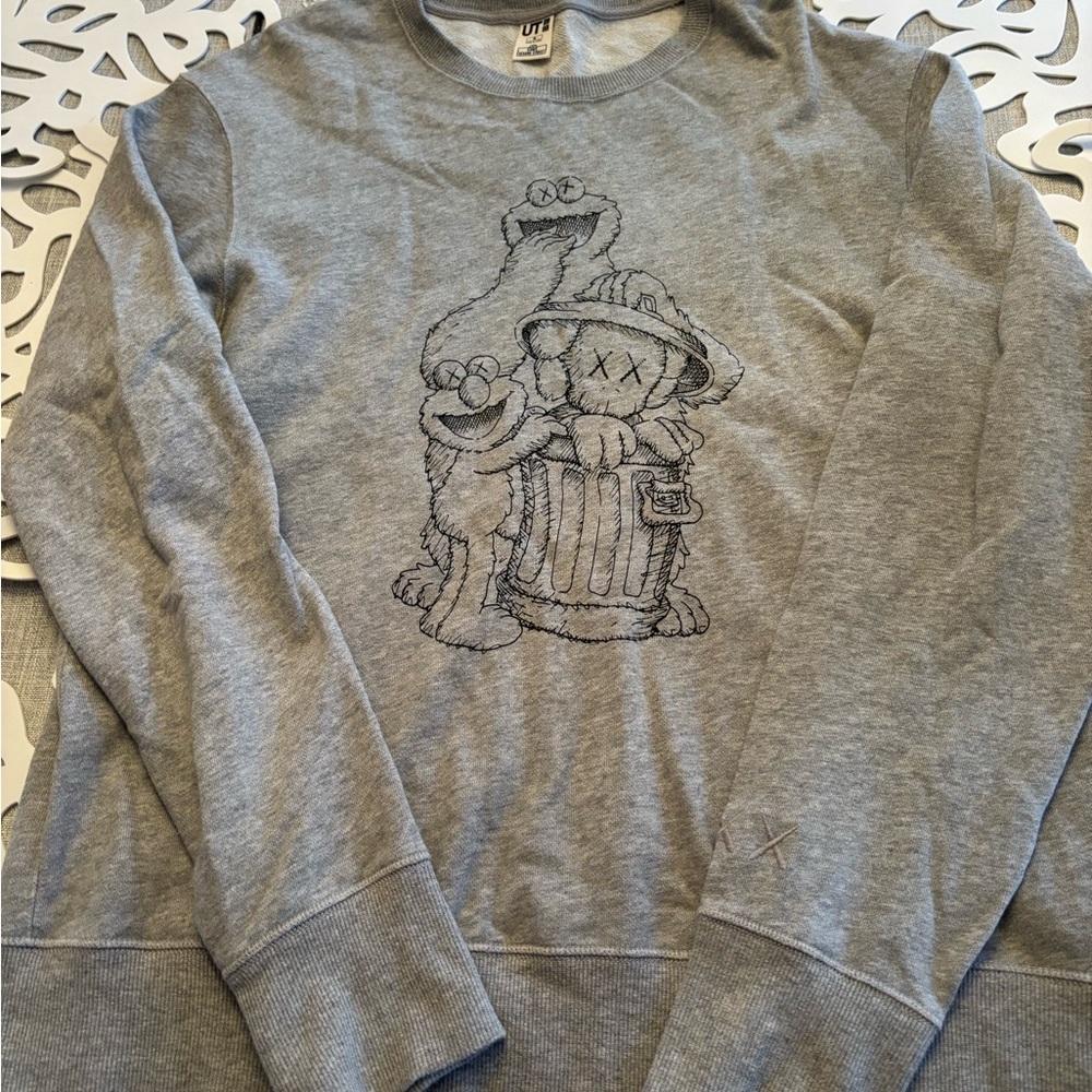 Uniqlo and KAWS Gray Graphic Crewneck Sweater
